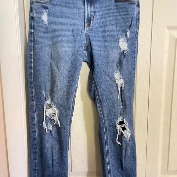 Old Navy Womens Medium Wash Distressed Rockstar Super Skinny jeans Size 6 - Picture 4 of 6